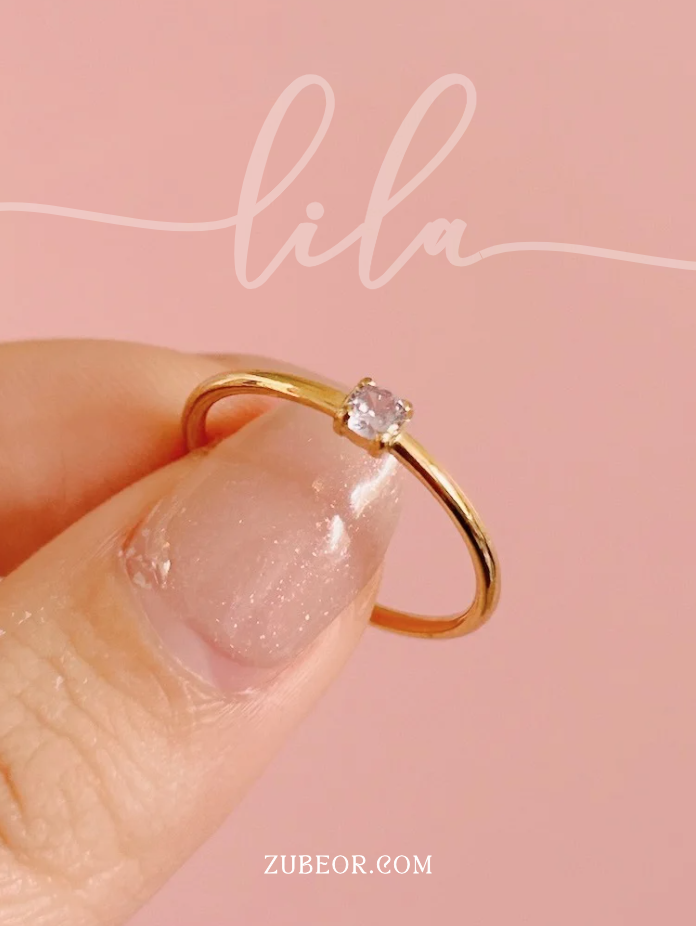 Anillo pequeño cristal de color 16